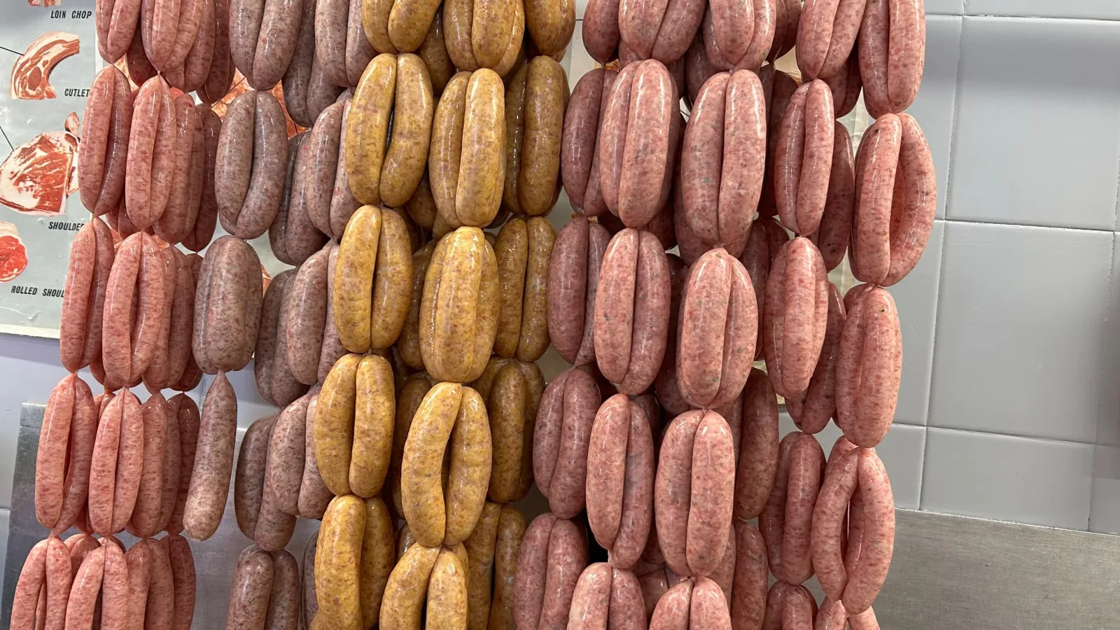 Gluten-free handmade sausages in several flavours at The Butchers Blade, Sandbach